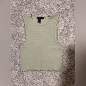 FORVER 21 sage green ribbed cropped top